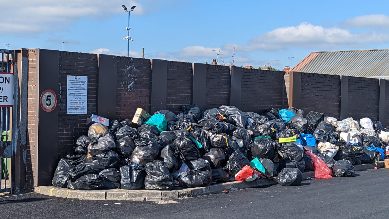 Portadown Recycling Centre rubbish bins strike