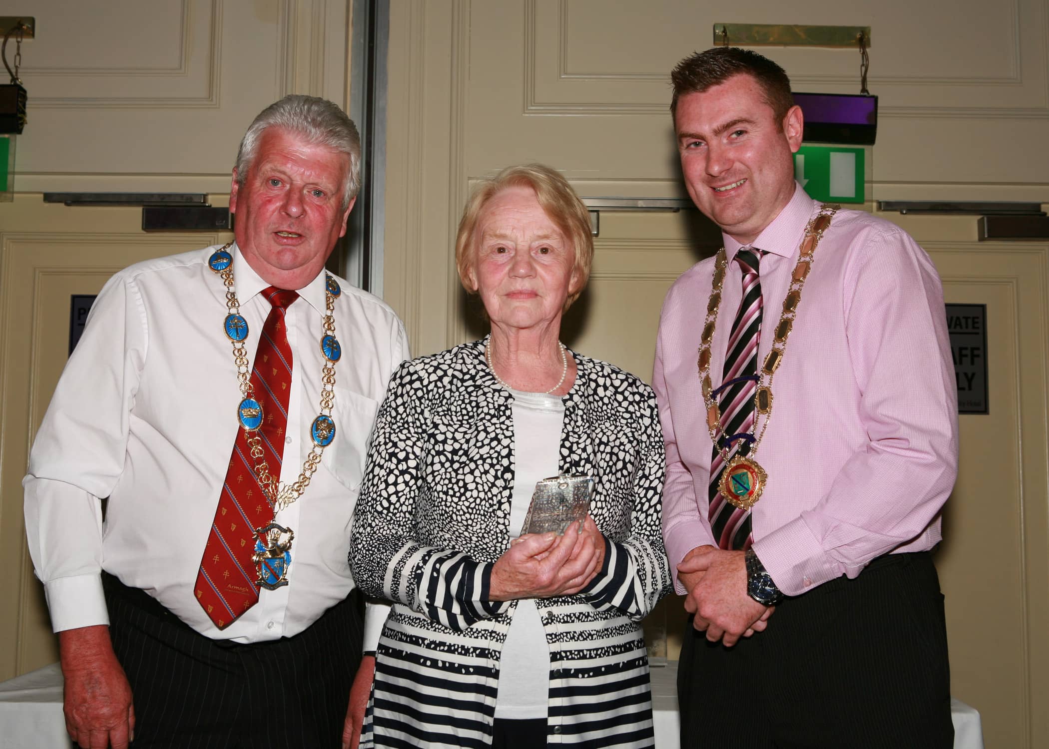 Lord and Deputy Lord Mayor presents Anne McArdle with Volunteer of the Year