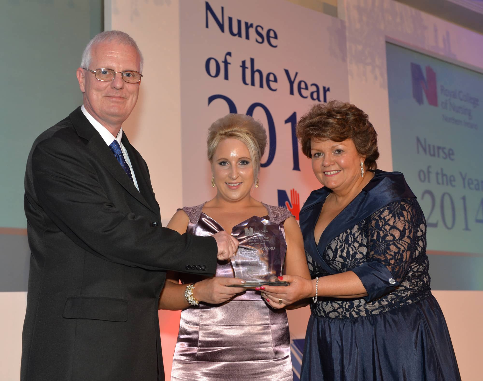 Sam Porter and Janice Smyth (R) with Student Nurse of the Year winner Jenny Mills