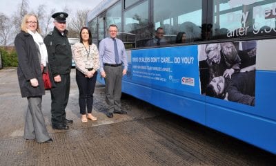 L-R Alison Clenaghan - PCSP Manager, Sgt Billy Stewart- PSNI, Aisling Gillespie -PCSP Project Co-ordinator and Chair of the Policing and Community Safety Partnership, Alderman Robert Smith