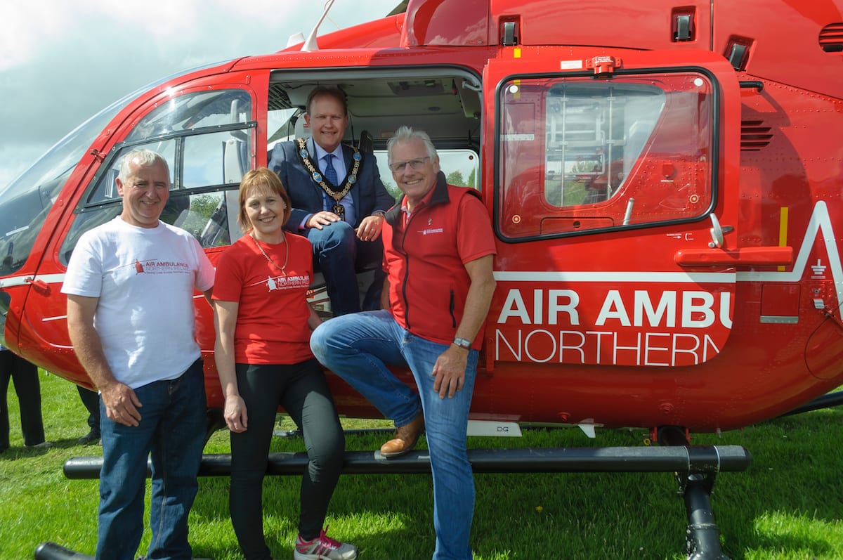(Left to right) James McCarragher, Liz McCarragher, Lord Mayor of Armagh City, Banbridge and Craigavon, Alderman Gareth Wilson and Ian Crowe