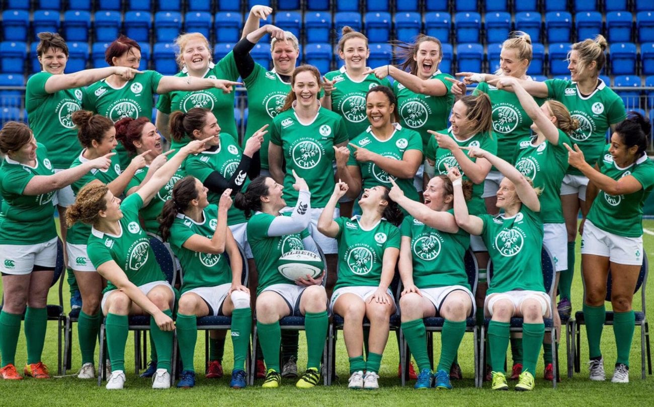the Ireland squad marking popular lock Maz Reilly's 50th cap the day before the Grand Slam showdown with England back in March of this year