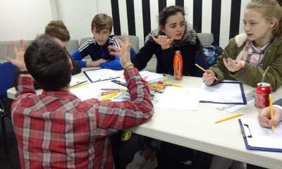 Newry & Mourne Enterprise Agency, young people exploring comic art