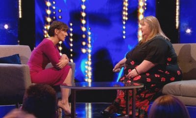 Host Davina McCall and contestant Tracey Geddis from Lurgan