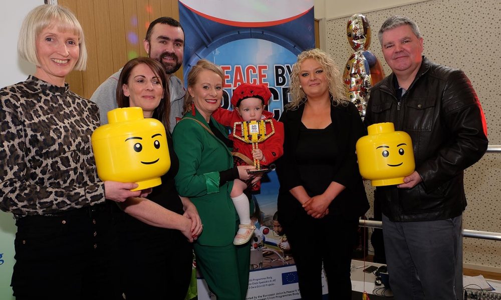 From left: Dr Linda Pinkster Director FET CMETB; Deirdre O'Callaghan AO CMETB; Ross Maguire Learn IT; Niamh Smyth TD; Laura Brady Project Co ordinator CMETB and Cathal Boylan MLA The Lego Mindstorm project brings children and teachers from primary schools together for Lego Mindstorm Workshops and subsequently for Space Challenge Competitions and Exhibitions of Project work and Project Sharing ideas. Peace by PIECE Lego Mindstorm funded by Peace IV co-ordinated by CMETB Tommy Makem Centre Keady Co.Armagh 9 3 2019 CREDIT: LiamMcArdle.com