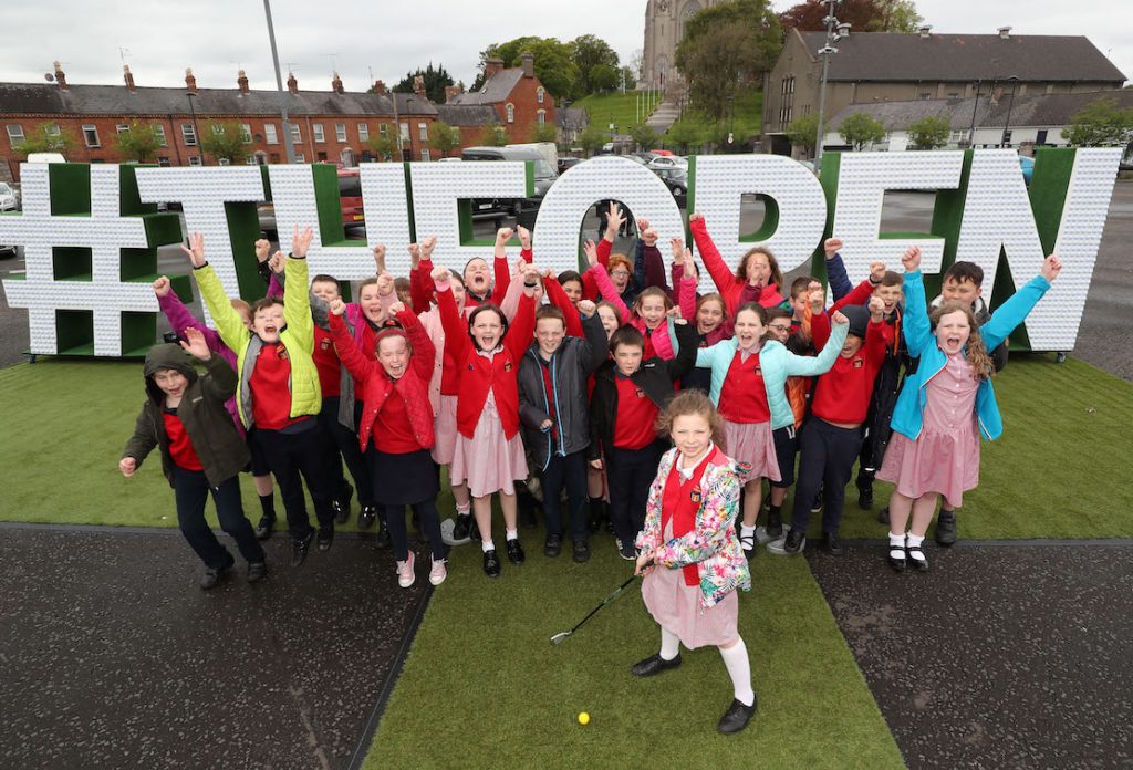 ‘The Epic Journey to The 148th Open’ The Epic Journey to The 148th Open Swings into Armagh – Local Armagh schools, golf clubs, tourism industry representatives and sports stars joined together at The Shambles Yard to celebrate Tourism NI’s community engagement campaign ‘The Epic Journey to The 148th Open’. The community event is visiting every county in NI to mark the excitement and civic pride surrounding The Open Championship’s return to Royal Portrush this July. 