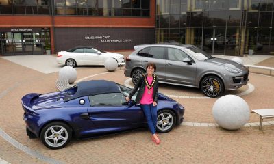 Lord Mayor of Armagh City, Banbridge and Craigavon, Councillor Julie Flaherty with a few of the cars which will be on display at the Cars, Bikes and Coffee Evening at Craigavon Civic Centre on 9th May.