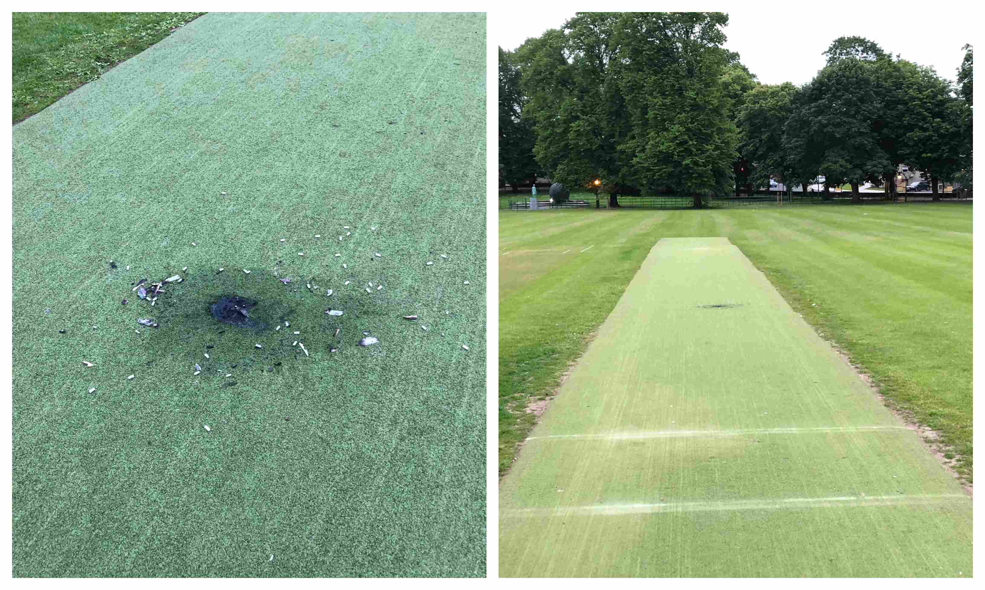 Armagh Cricket Club damaged wicket