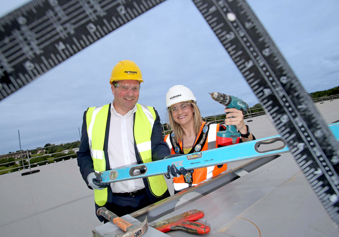 Topping out of the South Lake Leisure Centre in Craigavon