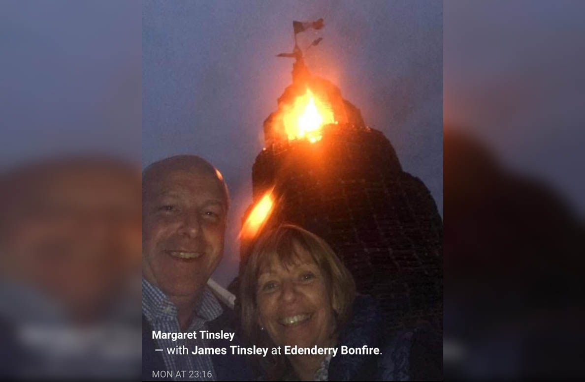 Margaret and James Tinsley bonfire