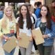 Hannah Monaghan with her cousins Amy and Beth McCarragher after receiving their excellent A Level results.