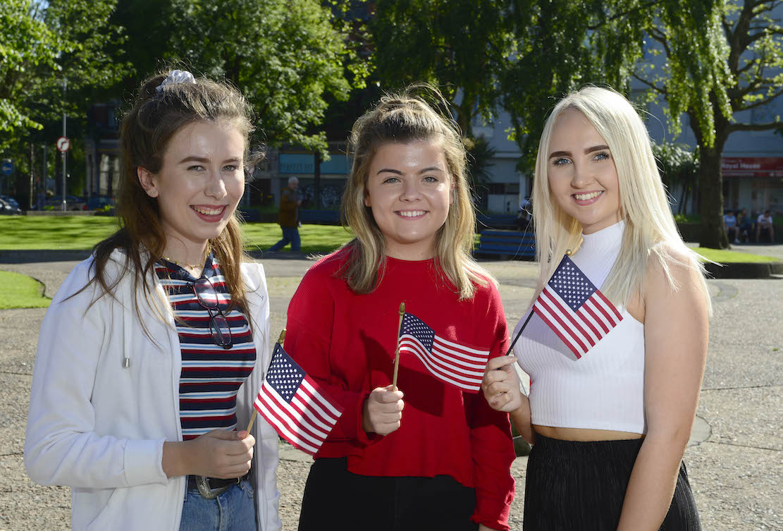 Study USA Armagh: From left: Melissa Tully (Armagh), Catherine Dummigan (Lurgan) and Cara Matchett (Portadown) are among 54 students who have been selected to take part in the British Council’s prestigious Study USA programme, where they will spend a year studying business or STEM-related subjects in the USA. The programme is managed by the British Council on behalf of Department of Economy. For more information on the programme, visit http://nireland.britishcouncil.org, follow on Twitter: BCouncil_NI and on Facebook: www.facebook.com/britishcouncilnorthernireland.