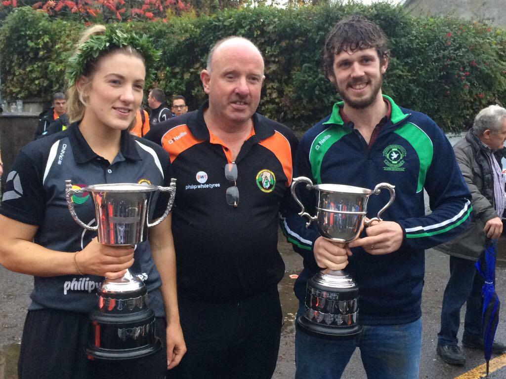 Queen and King of the Road 2017 Champions Kelly Mallon and Tomas Mackle with Chris Mallon