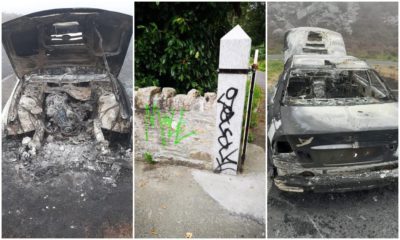 Slieve Gullion burnt car graffiti