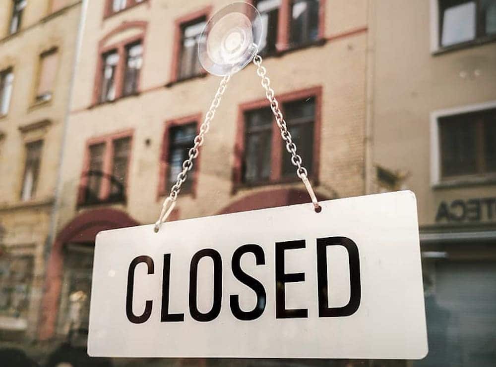 Shop closed Covid