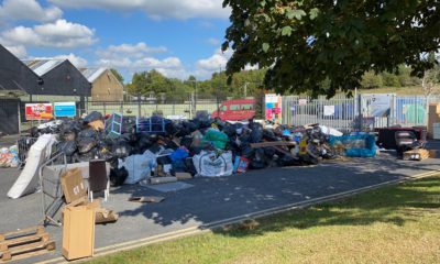 Armagh station Road recycling centre rubbish bins