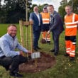 Mayor of ABC Council, Councillor Paul Greenfield planting a tree at Edenvilla Park as part of the 'Queen's Canopy' Platinium Jubilee project. Also included are from left, Niall McShane, Grounds Maintainence Supervisor, Noel Mitchell, Open Spaces Manager, Marty Adamson and Ross Bolton, Groundspersons.