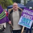 Hugh Gallagher on the picket line