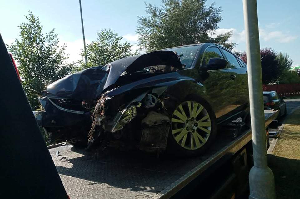 Crashed car Hamiltonsbawn