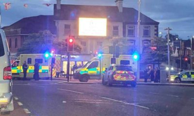 Emergency services at the scene of an RTC on High Street, Portadown
