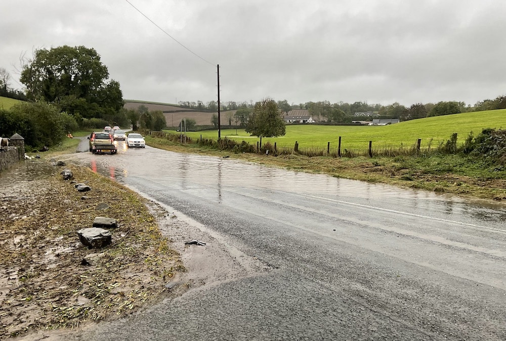 Annareagh Road in Richhill flooding