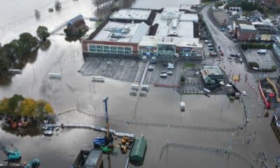 Aerial photo of Portadown flooding